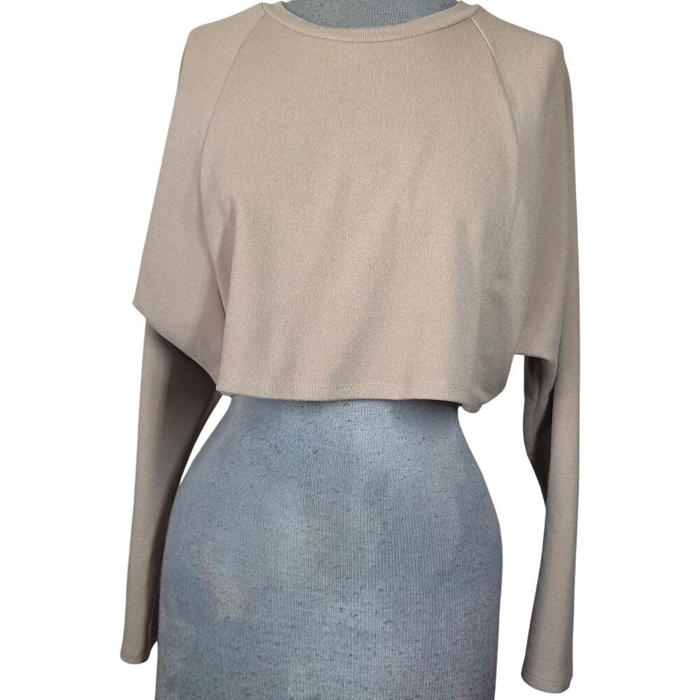 Tan Crop Long Sleeve Top Size Small